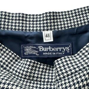 Vintage Burberrys Houndstooth Wool Skirt Made in Italy‎ Size 46 Pencil Rare